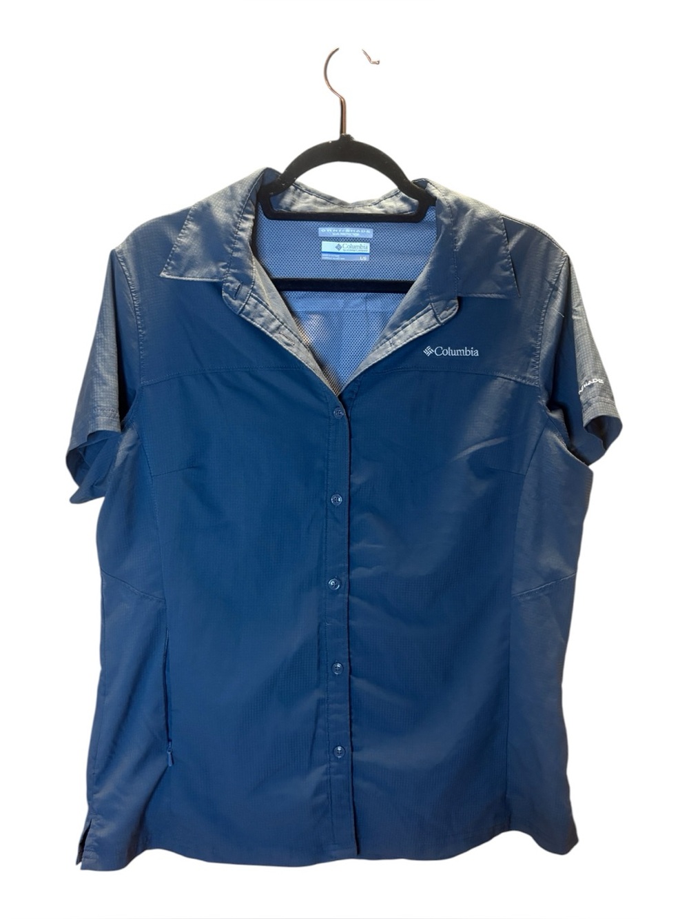 Columbia Women’s Charcoal Grey Short-Sleeve Button-Front Shirt